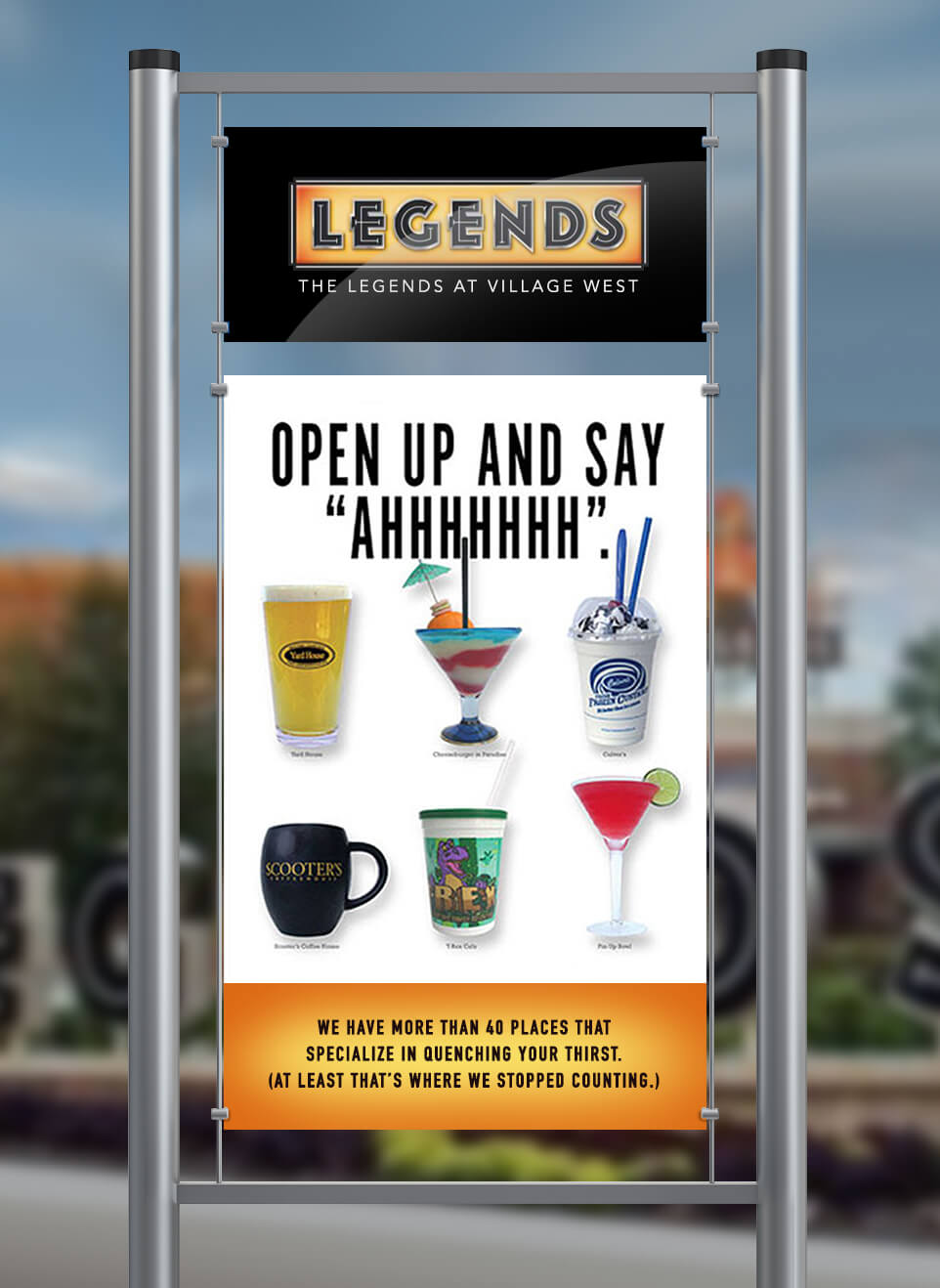 On-site poster #2 series created for The Legends at Village West.
