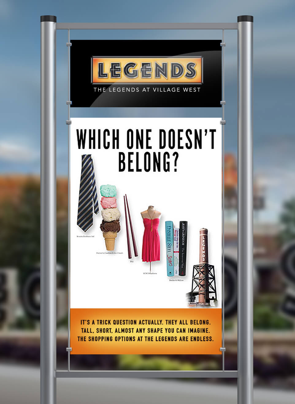 On-site poster #3 series created for The Legends at Village West.