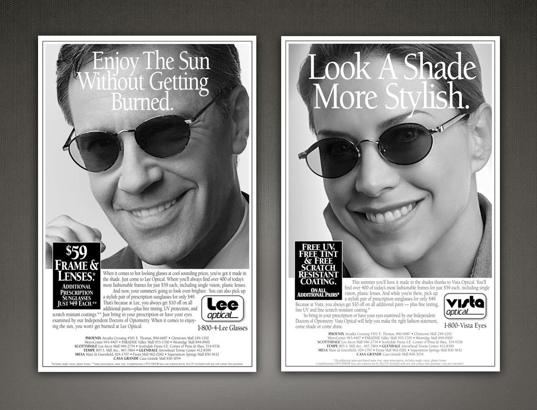 New West Eyeworks print ads 9 and 10