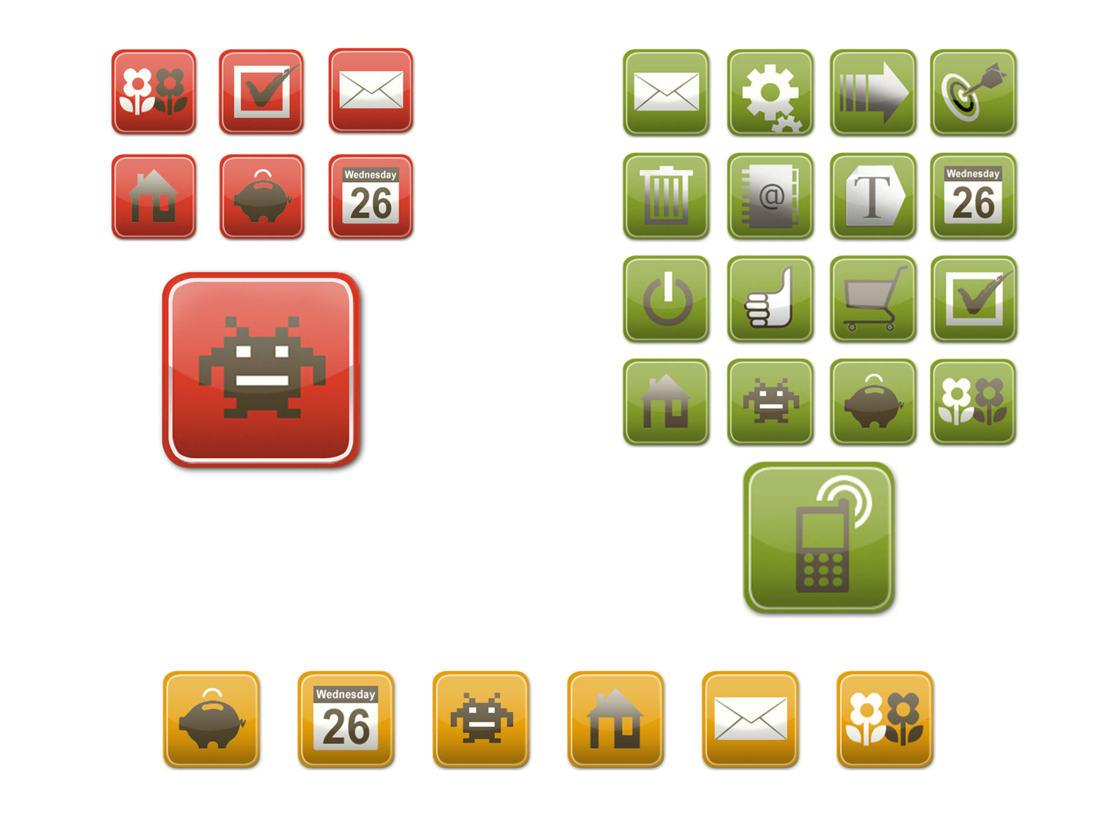 Website custon icons and buttons