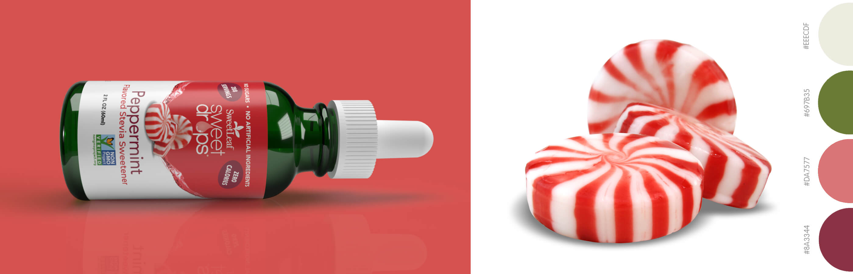 sweet drops peppermint package design image