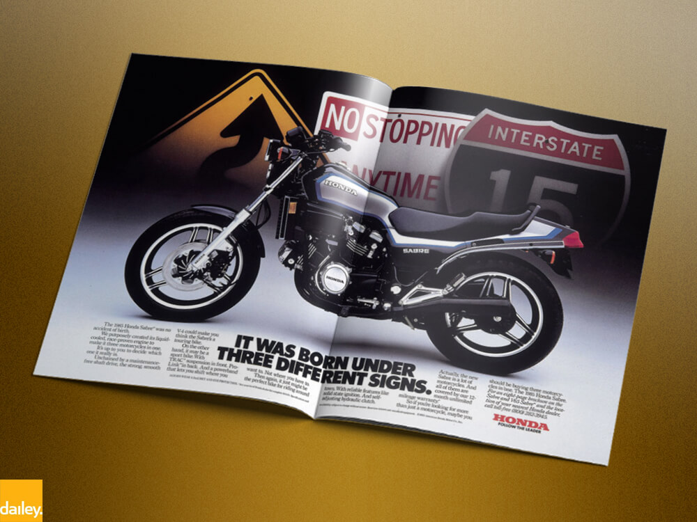 Honda Motorcycles 1985 Print Campaign, V65 Sabre