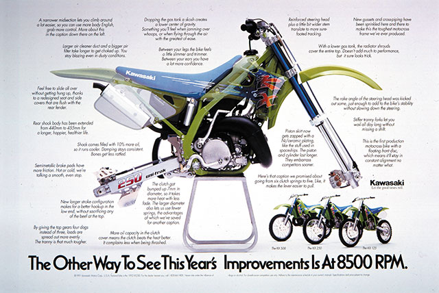 KX250 Kawasaki motorcyle print ad