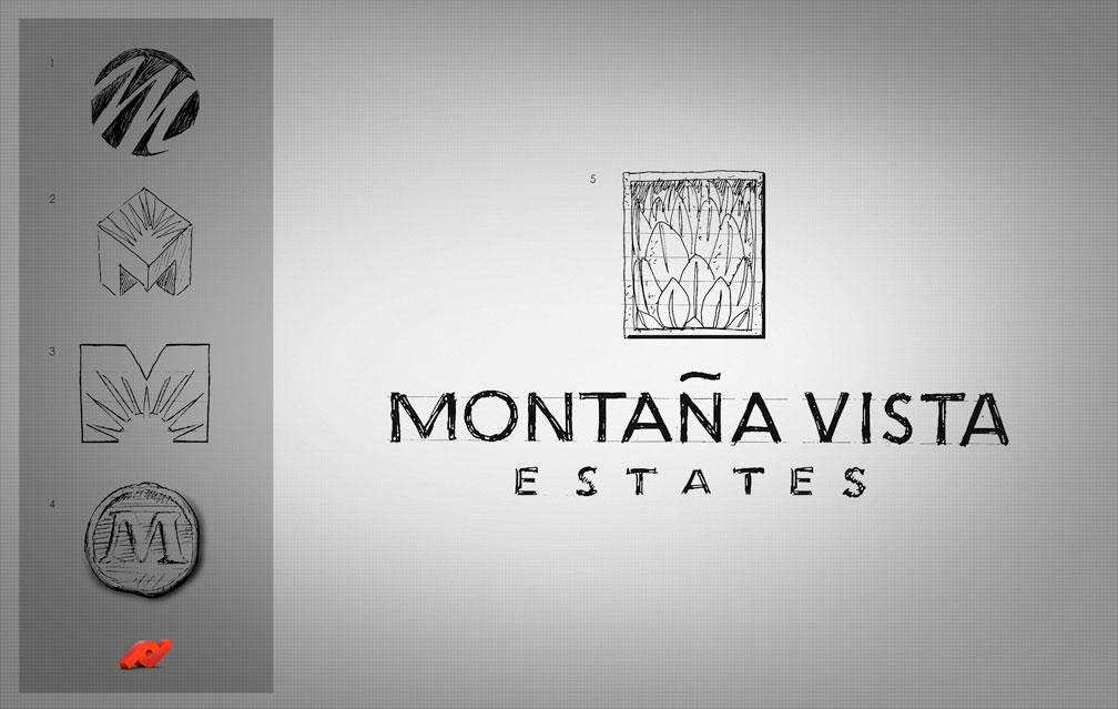 Montaña Vista Estates floor logo development 1