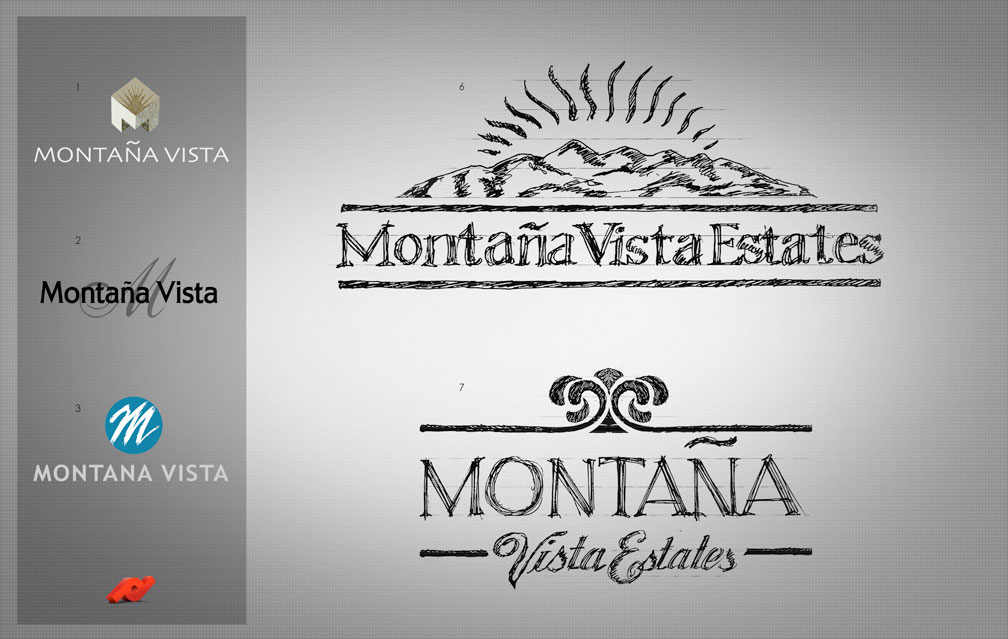 Montaña Vista Estates floor logo development 2